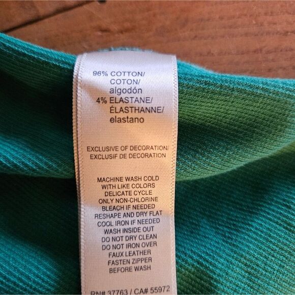 Rafaella Green Cowl Neck Sweater Large | Cozy Pullover w/ Faux Leather Zip - Picture 10 of 11